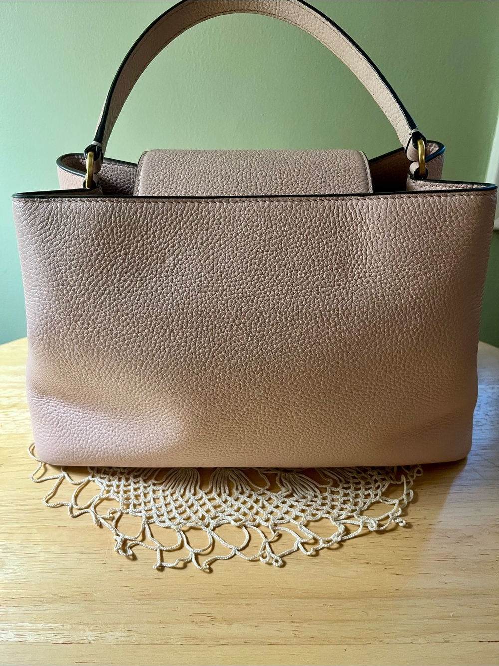 Tory Burch Blush Pink Pebbled Leather Top-Handle Satchel with Gold Logo - Picture 4 of 7